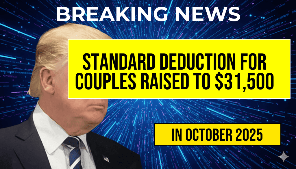 New Law Increases Standard Deduction for Married Couples Filing Jointly to $31,500.