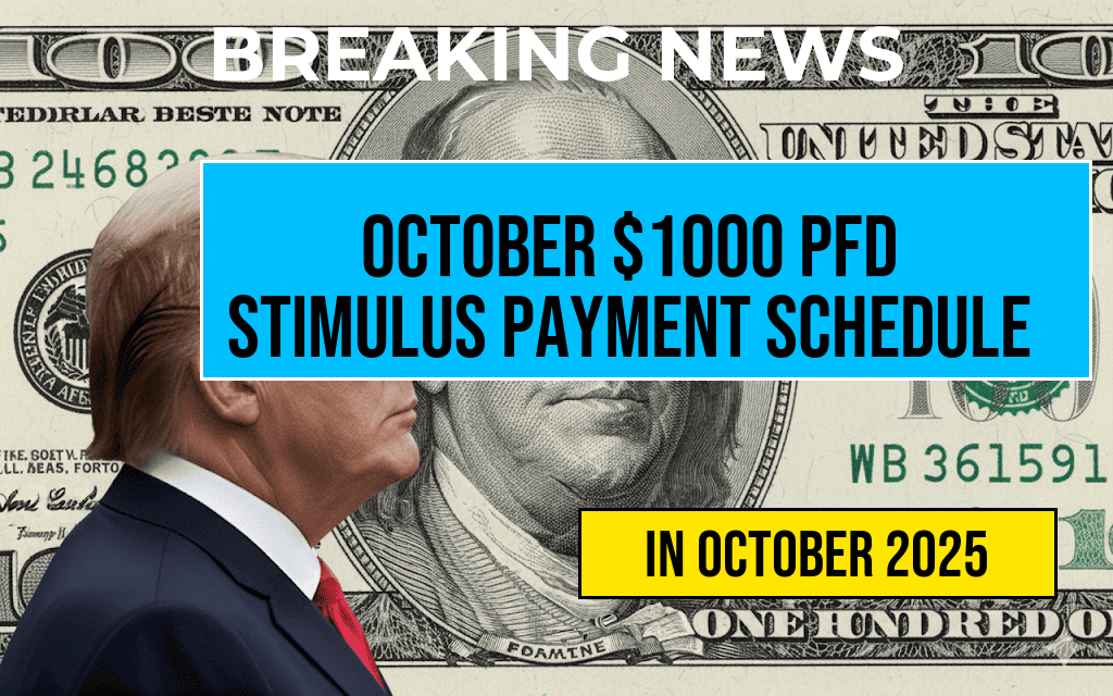 October Payment Schedule Unveiled for $1000 PFD Stimulus Available to All.