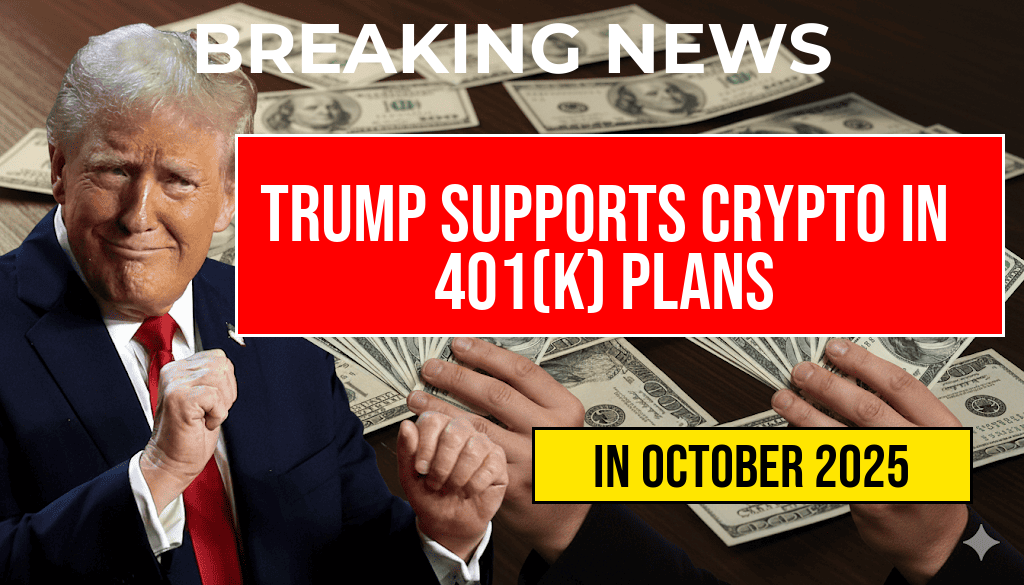 Trump Advocates for New 401(k) Rule Allowing High-Risk Crypto Investments in Retirement Plans.