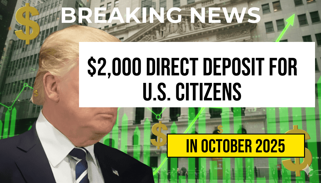 U.S. Citizens to Receive $2,000 Direct Deposit in October 2025: Eligibility, Payment Dates, and IRS Guidelines Explained